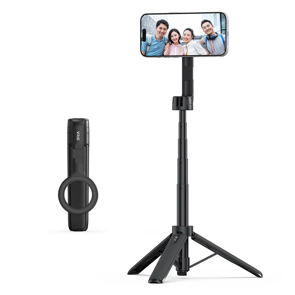VIRG Double-side Magnetic Selfie Stick Tripod Wireless Remote Phone Tripod Stand for iPhone 17 16 Android with Cold Shoe