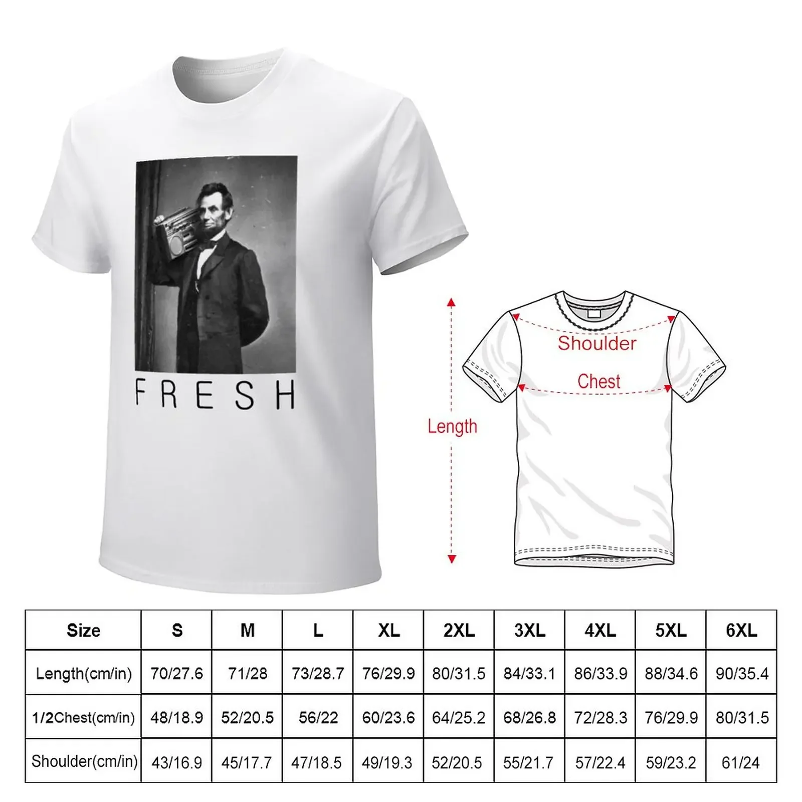 Lincoln fresh T-Shirt boys whites aesthetic clothes boys animal print mens t shirt graphic