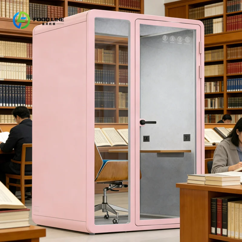 Modular Steel Soundproof Office Booth Quiet Noise Reducing Cabin Meeting Room Office Building Commercial OEM Customized