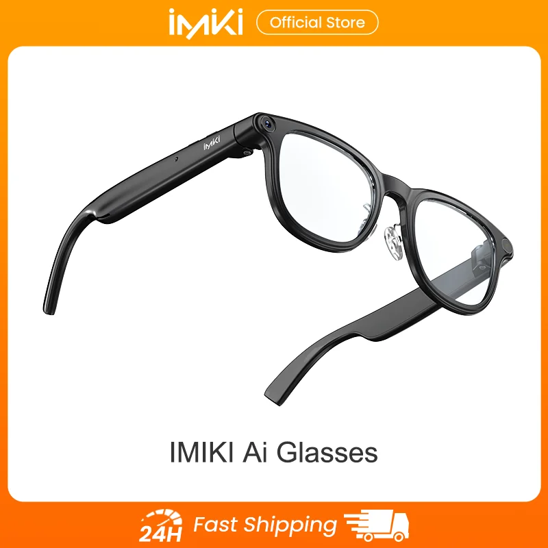 IMIKI AI Smart Glasses 4K 800W Camera Translation Glasses Photo Video Recording Waterproof BT Call Smart Music Play Sunglasses