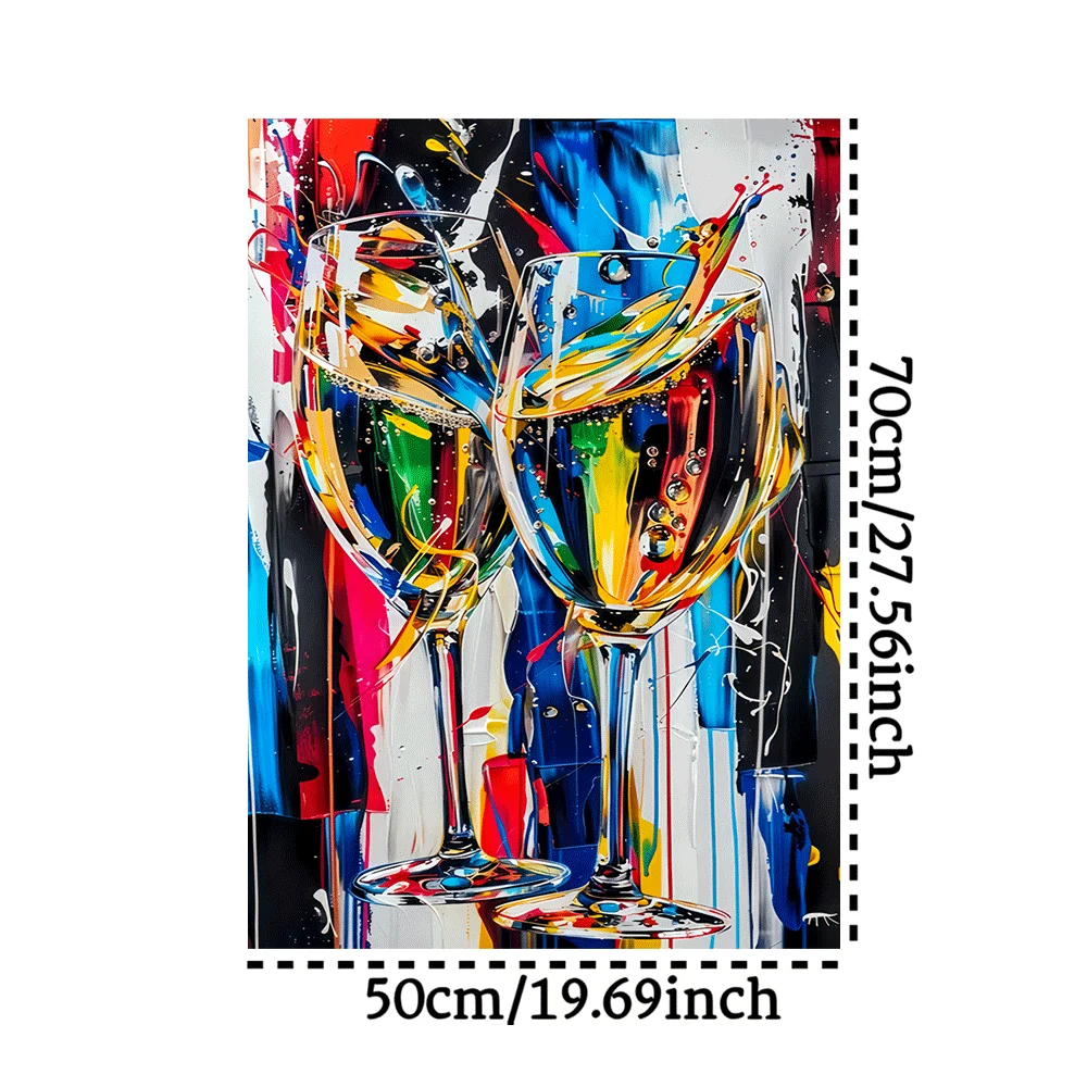 

1000 шт. Абстрактная головоломка с бокалом для вина - яркие произведения искусства, игра на разумный вызов, настенное искусство для помолвки семьи, домашний декор, уникальный предп.