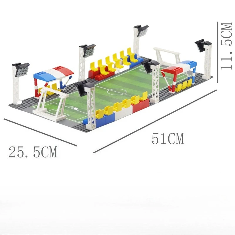 MOC Fußball Stadion DIY Modell Baustein Sportplatz Basis Bord Platte Zusammengebaute Sammeln Ornamente Spielzeug Kleine Ziegel Geschenk