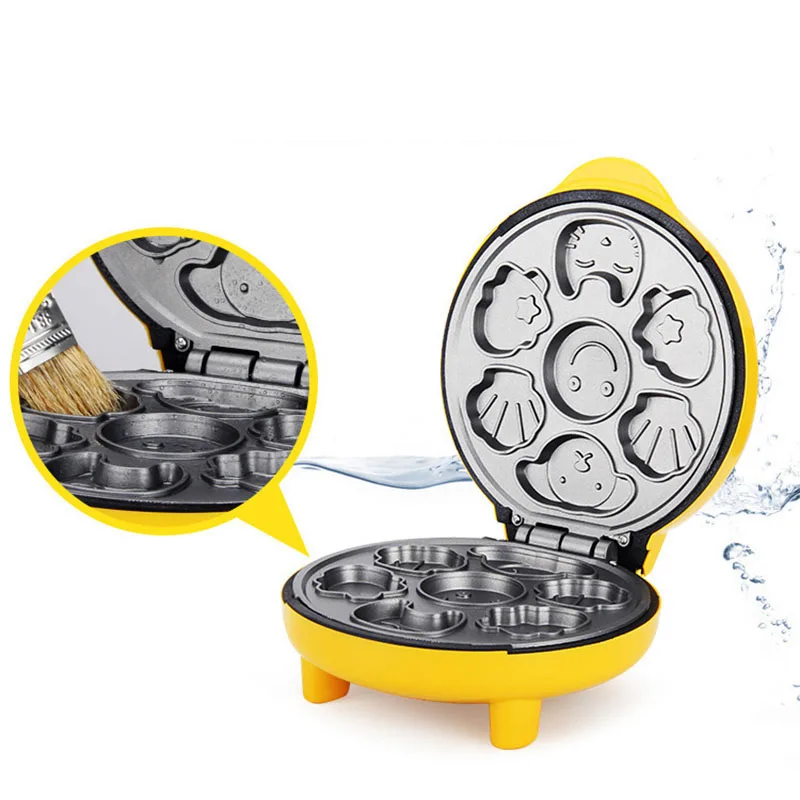 Mini Cartoon dla dzieci automatyczne maszyna do ciasta gofry maszyna do chleba urządzenie śniadaniowe do pieczenia z podwójnym podgrzewanie dwustronne