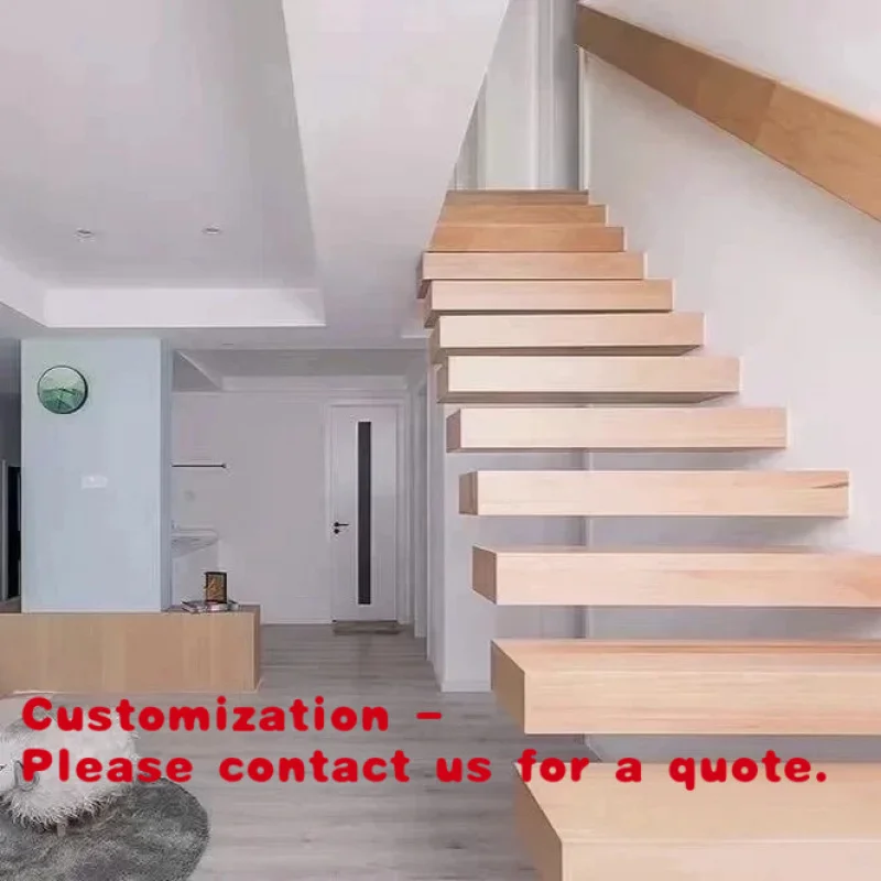 

custom.Modern Perforated Straight Staircase Stainless Steel & Wood with LED Lighting Indoor Customizable Design