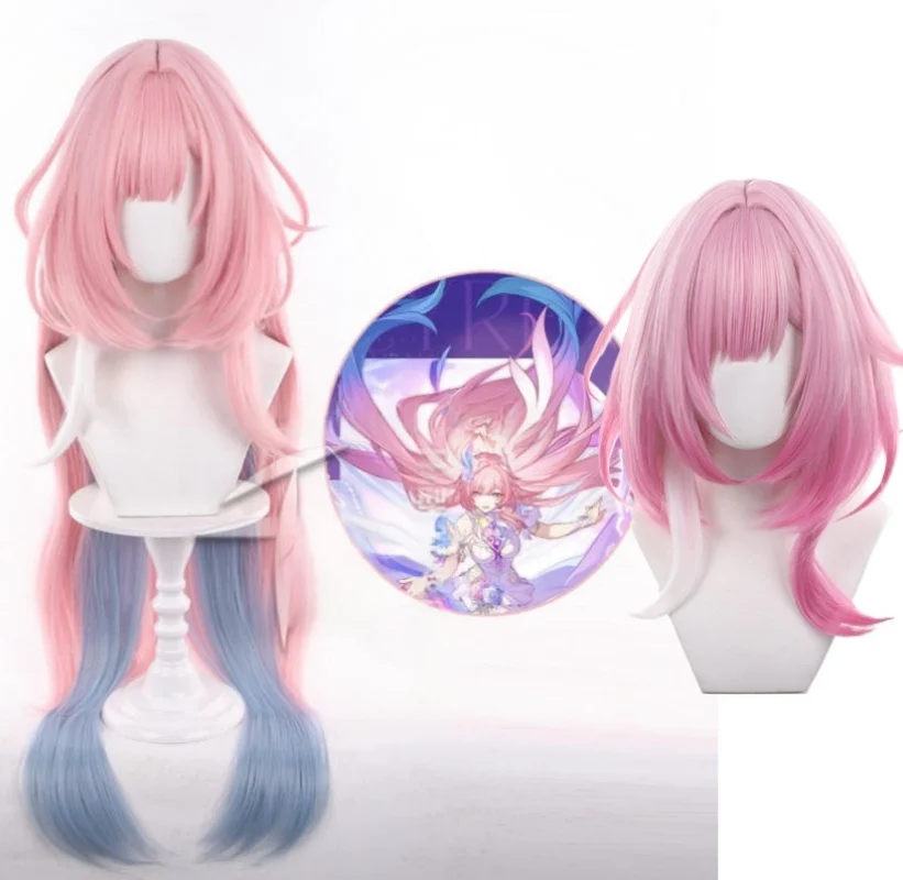 

HSR Cyrene Wig Long Pink Blue Green Mixed Wig Anime Heat Resistant Synthetic Wigs for Halloween Carnival Costume Role Play Wigs