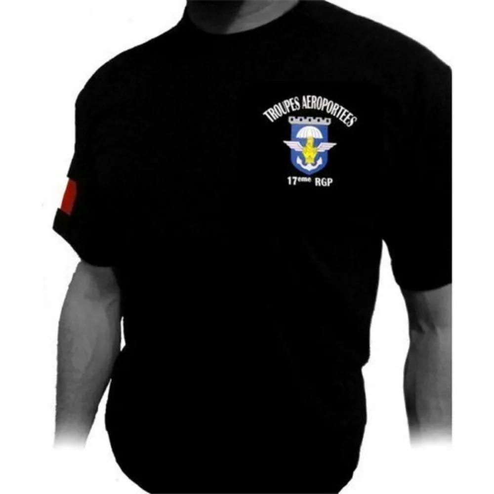 French 17ème RGP Régiment De Génie Parachutiste Men T-Shirt Short Sleeve Casual 100% Cotton Shirt