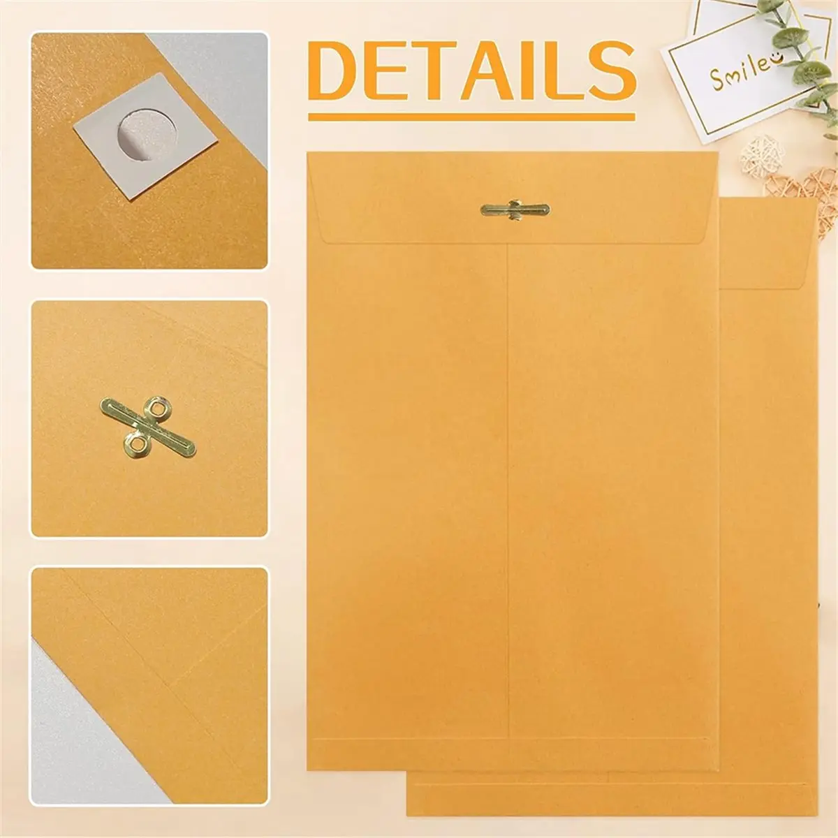 20 Pack 10x13 Inch Envelopes with Clasp Closure and Gummed Seal for Office, School, and Home Use
