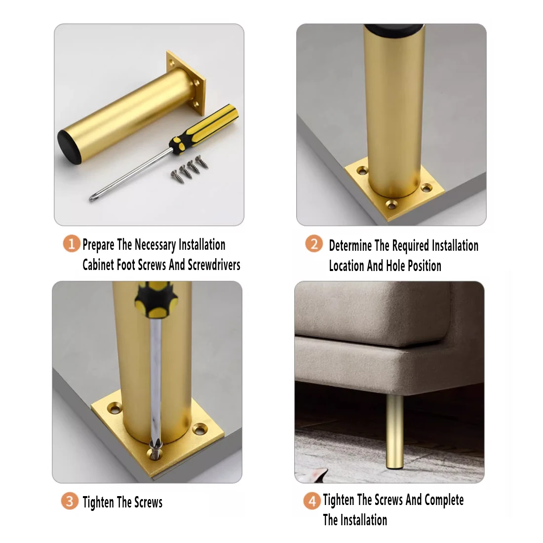 4pcs 5cm-30cm Aluminum Alloy Furniture Legs Metal Adjustable Legs for Cabinet Table Legs Sofa Feet Furniture Replacement Foot