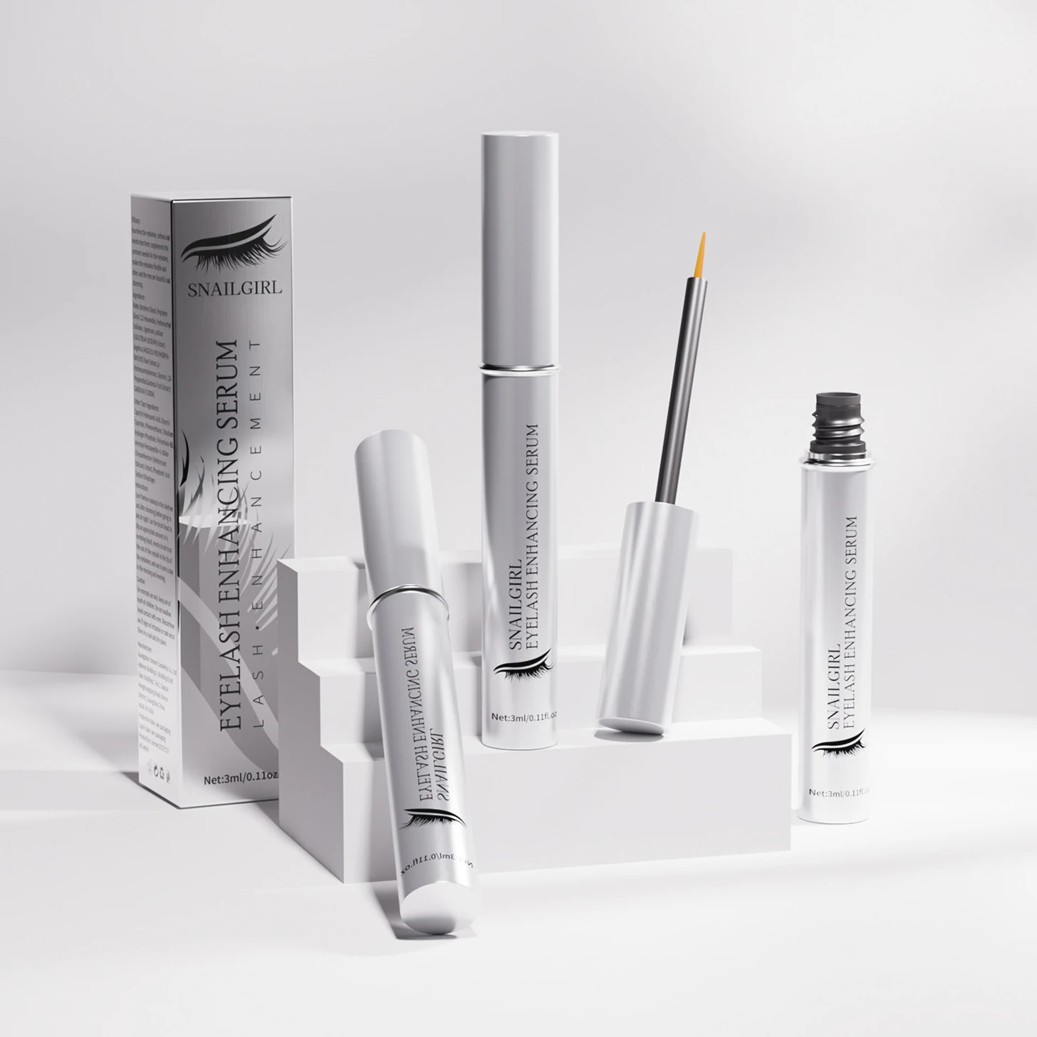 Odżywcze serum wzmacniające rzęsy i brwi Naturalne składniki dla dłuższych, pełniejszych i grubszych brwi i rzęs Nawilżające