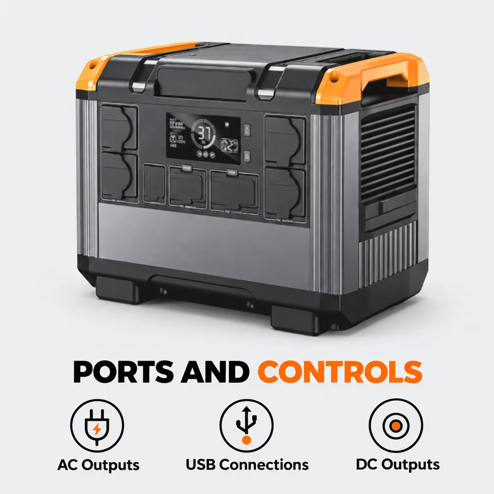 Portable Power Station 3000W Solar Generator LiFePO4 Battery 5376Wh Home Backup Energy Supply For Dacha Camping Emergency
