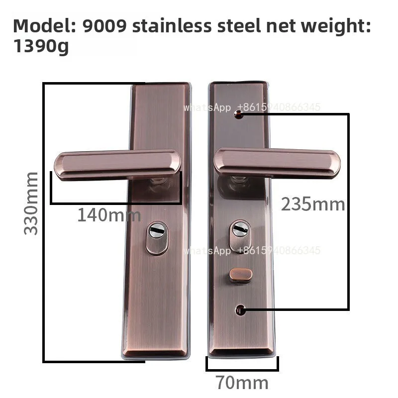 Mechanical door lock Universal household anti-theft door lock Stainless steel thickened panel entry door handle lock accessories