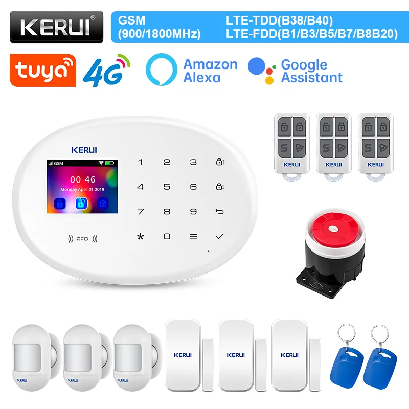 KERUI W204 Residential Tuya Smart Gsm Wifi Alarm System for Home Wireless Security Alarm House Smart Life App Control Motion