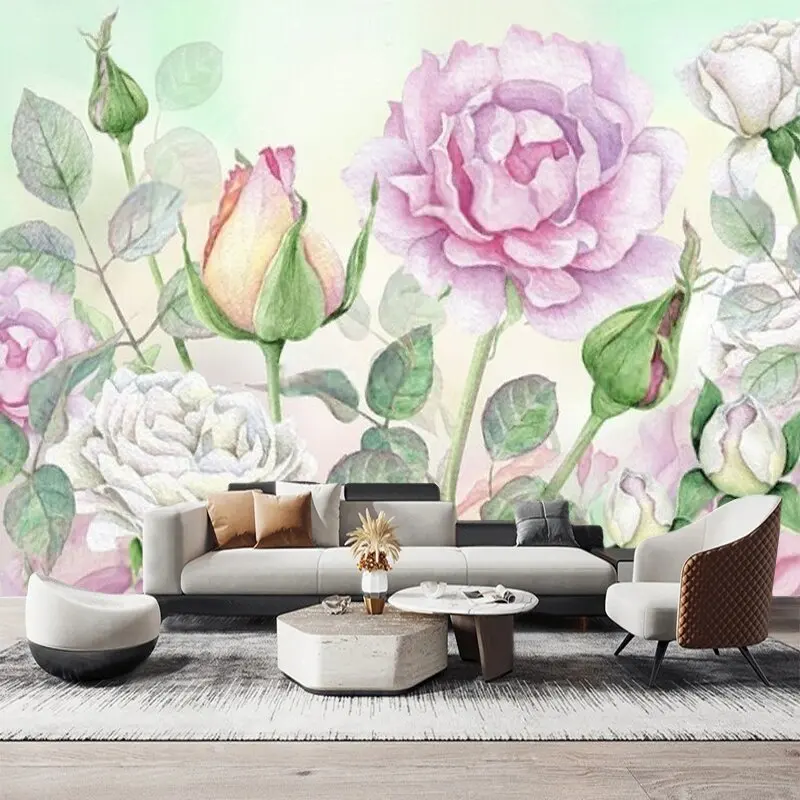 Modern High-Definition Hand-Drawn Minimalist Rose Silhouette Artistic Decoration Painting For Flower Fhop Wall On TV Screen