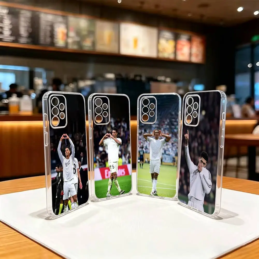 Funda de teléfono S-Stylish Jude Bellingham de TPU transparente y suave para Samsung S 25,24,23,22,30,21,10,9,Ultra,Plus,Lite,FE,4,5 G