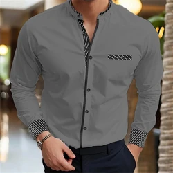 Men's Long Sleeve Shirt Plain Shirt Fashion High Quality 17 Colors Optional Business Casual Men's Clothing XS-6XL