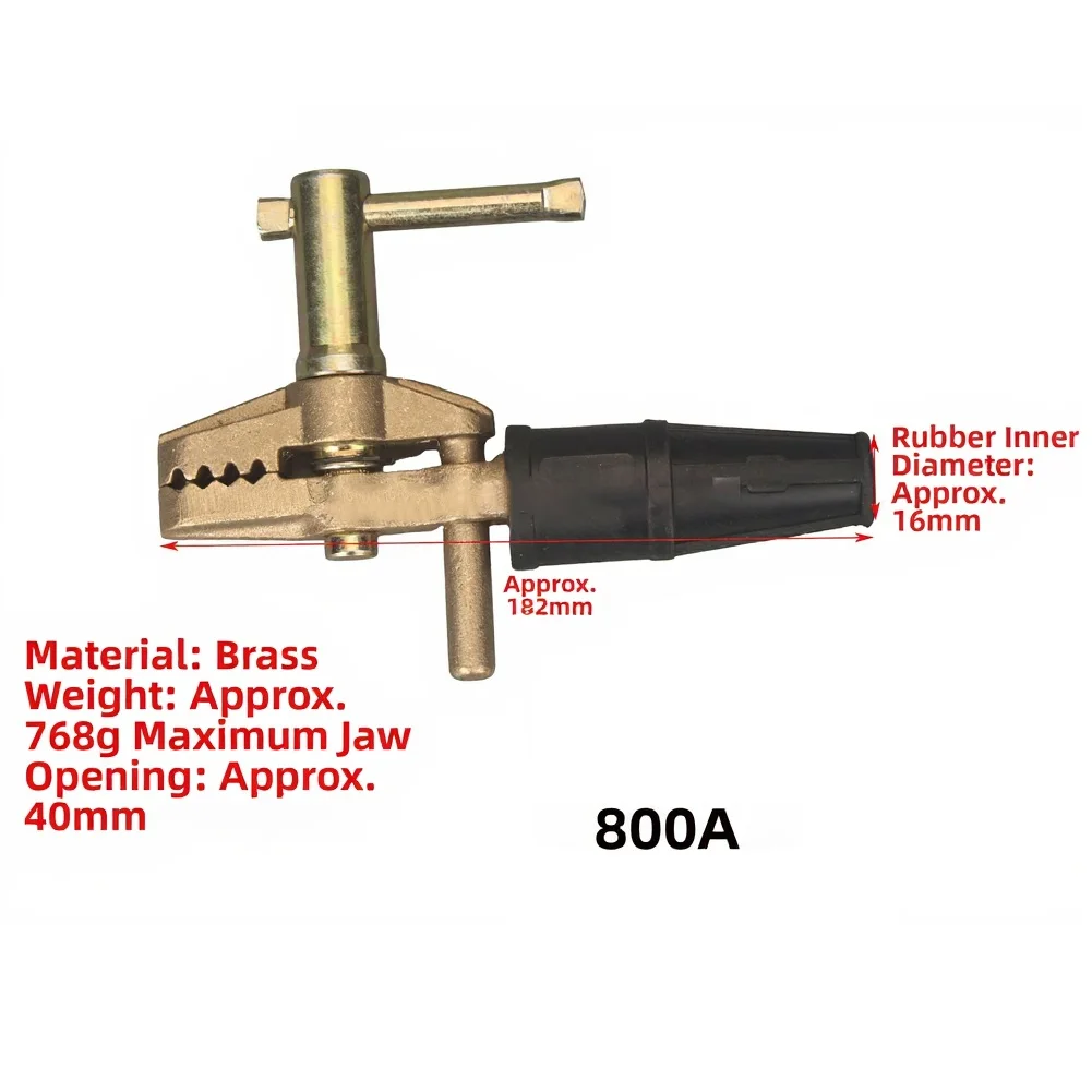 800A Heavy Duty Brass Ground Welding Clamp, Ground Wire Clamp For Welder Tools For G-type Clamp With Screw-type Crimping