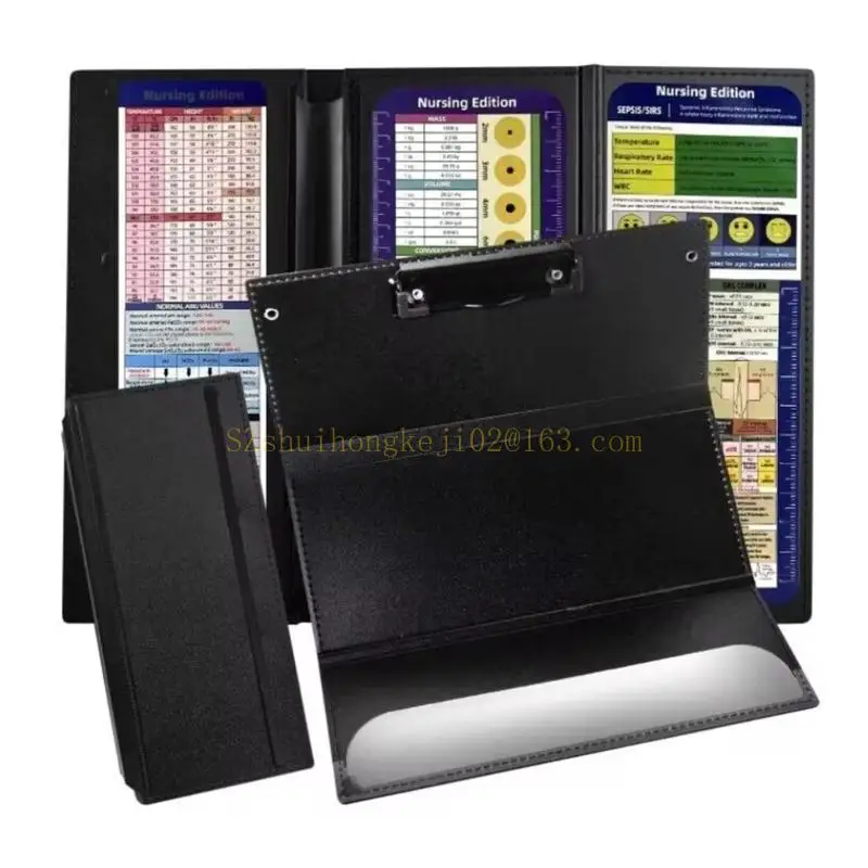 Foldable Nurse Clipboard Folding Clipboard Pocket Writing Pad with Elastic Band,Elastic Band Pocket Writing Pad Notepads for Nur