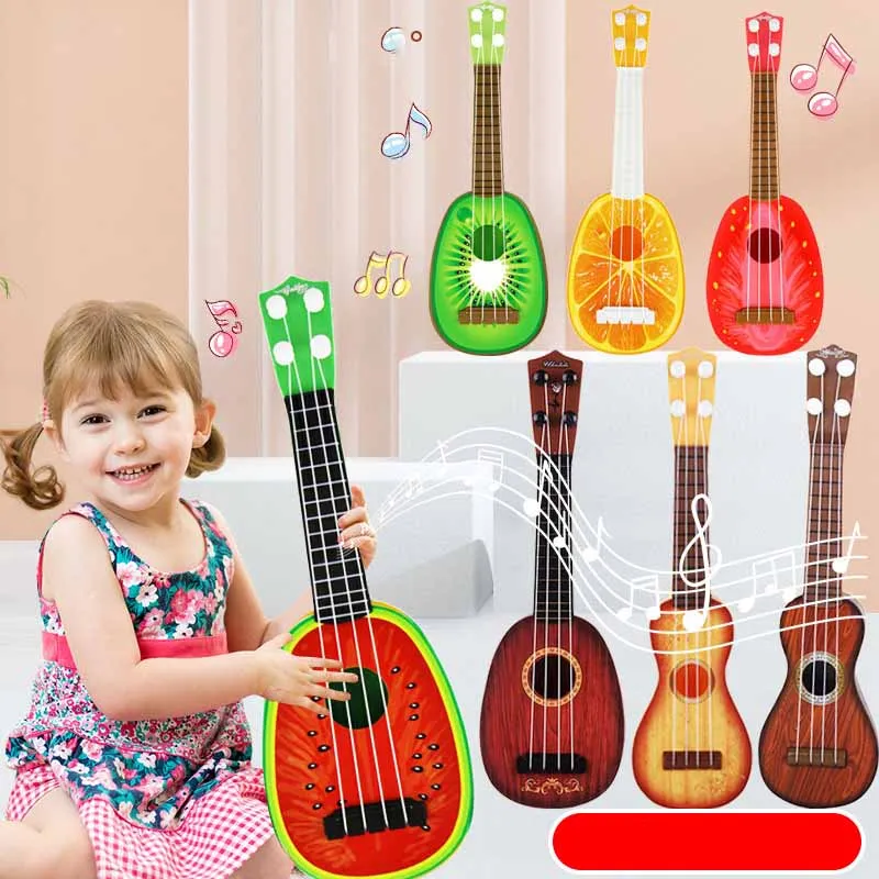 

Children's Simulation Instrument Ukulele Toys Creative Mini Guitar Can Play Early Education Enlightenment Music Toys Kids' Gifts