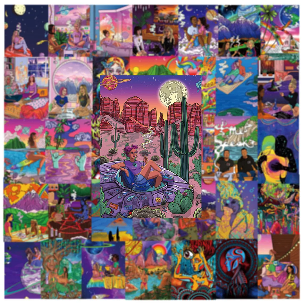 ملصقات فنية رائعة للتدخين للفتيات ، ستونر الأعشاب الضارة ، سكرابوكينغ ذاتي الصنع ، هاتف ، أمتعة ، لوح تزلج ، ملصق زخرفي ، مقاوم للماء ، 50: 50