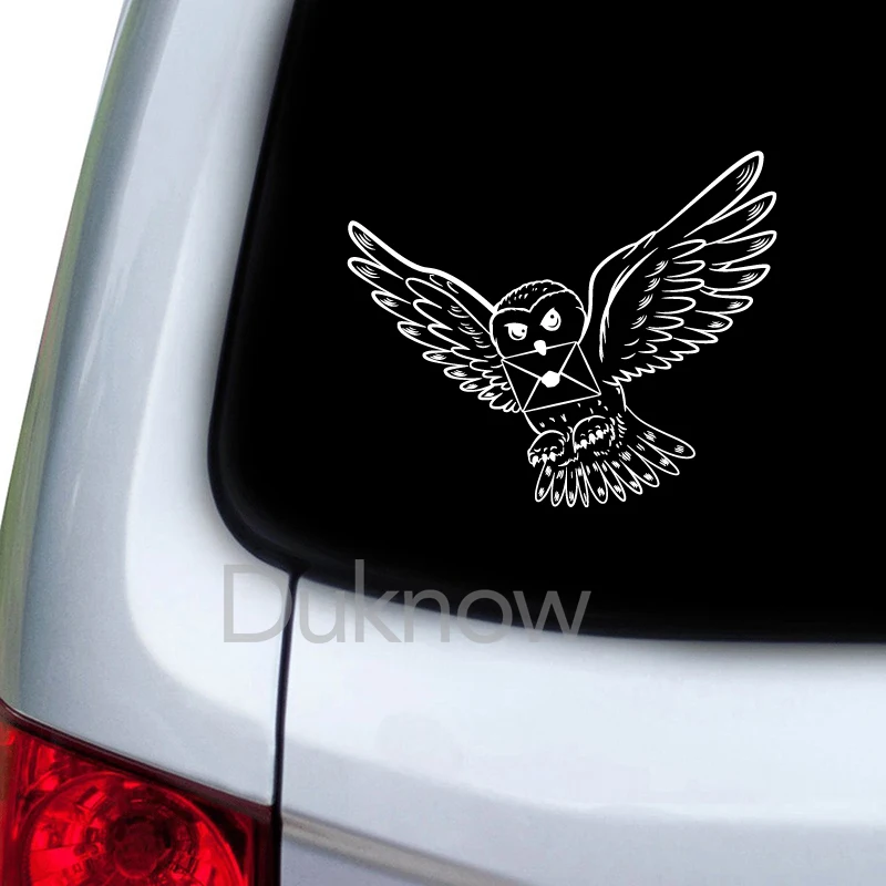 Snowy Owl With Wizard Letter Vinyl Stickers Nursery Wall Decor Car Window Laptop Decals For Apple Macbook Pro / Air Decoration — zdjęcie 3