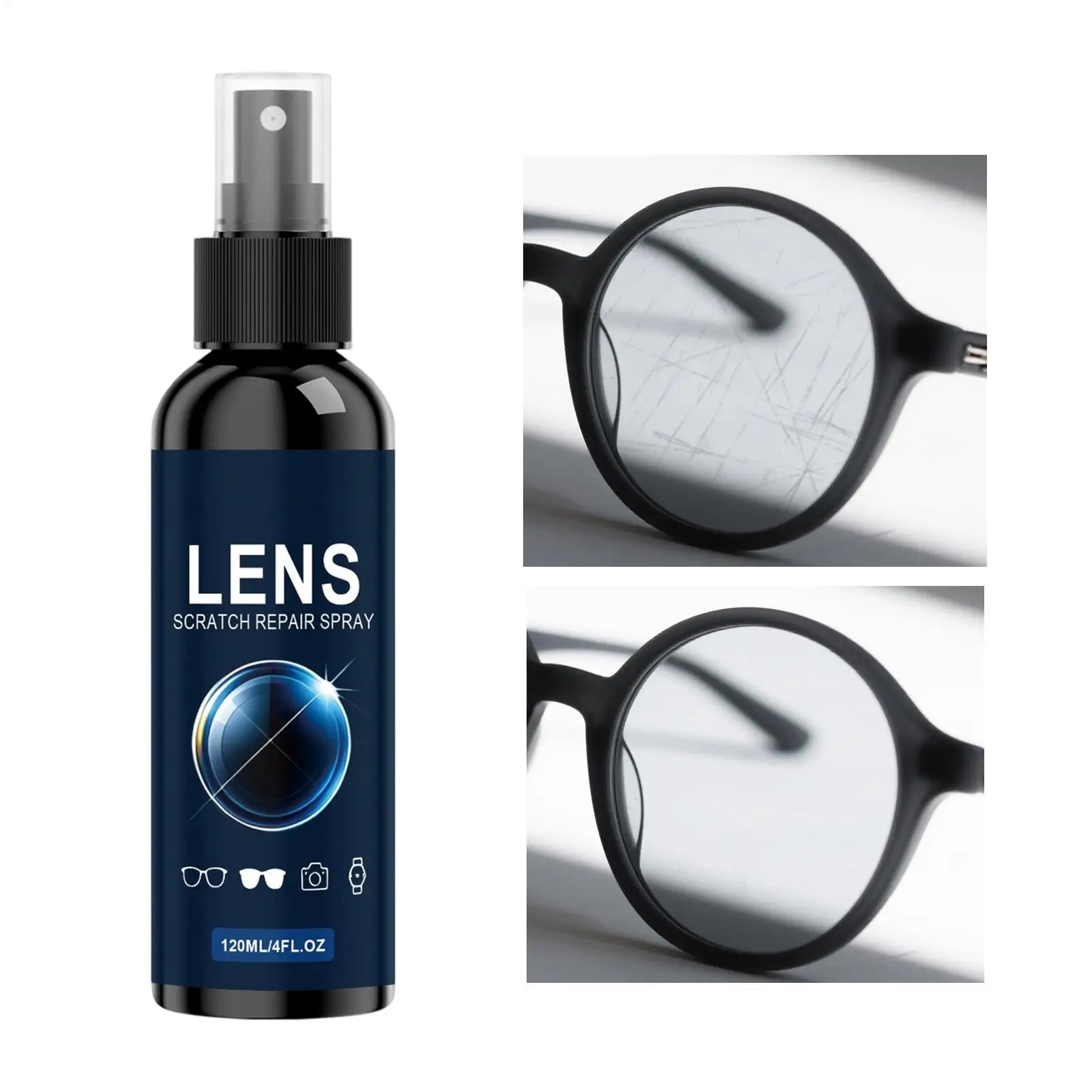 Eyeglass Lens Cleaner Spray Anti Fog Glasses Care Instant Clear Vision Oil Stain Remover Sunglasses Screen Cleaning Kit 120ml