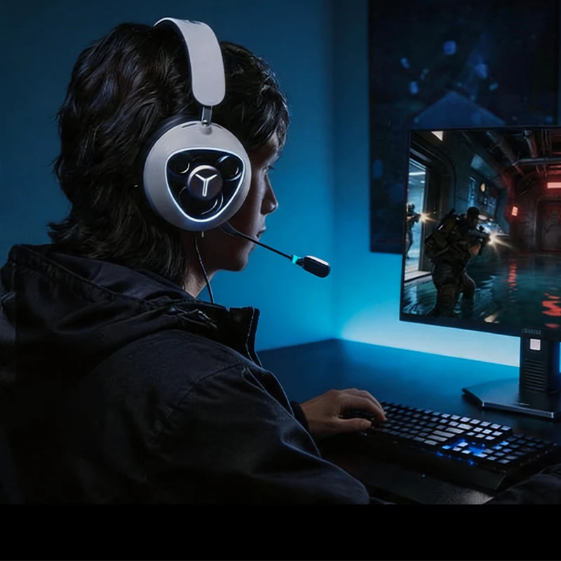 Lenovo Legion Gaming Headset Y960 USBA USBC Detachable Microphone HiRes RGB Lighting Noise Reduction Wire Control 7.1/2.0 Sound