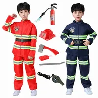 Brandweerman Kostuums Professionele Held Gereedschap Kleding Voor Kinderen Halloween Cospaly Suits Brandbestrijding Speelgoed