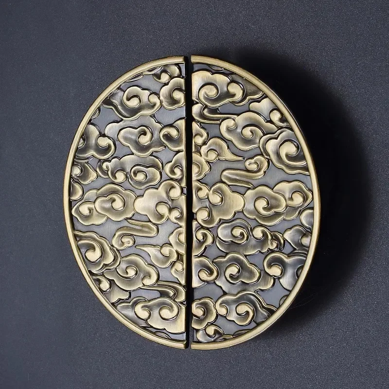 New Chinese Solid Wood Cabinet Drawer Cabinet Wardrobe Door Handle Antique Copper Pair Handle Semicircular Handle