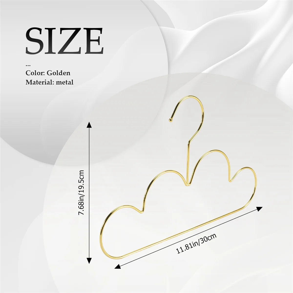 Obral 10 Buah Gantungan Baju Balita Logam Anti Selip Gantungan Baju Bentuk Awan Anak Emas Rak Organizer Penyimpanan Pakaian