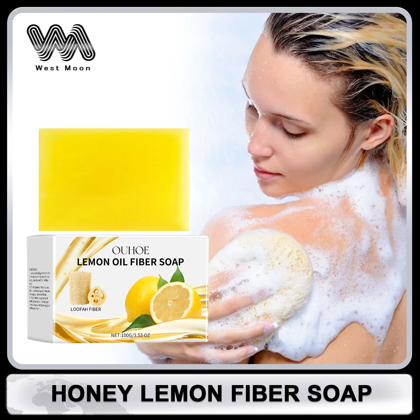 

Lemon Body Cleansing Soap Oil Control Deep Cleansing Pores Anti Acne Remove Dirt Exfoliating Moisturizing Nourishing Shower Soap