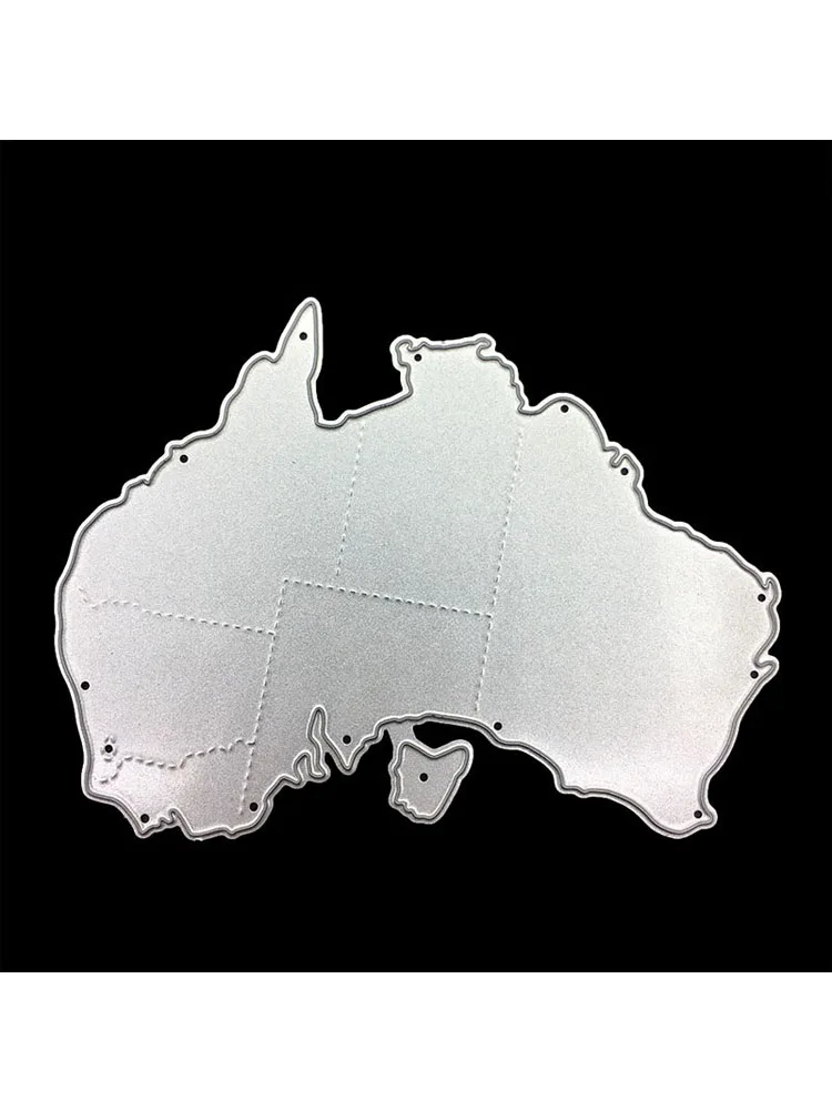 Mapa Australia wykrawacze szablony do cięcia metalu Album ze znaczkiem karta papierowa albumu wzór tłoczenia nóż do rękodzieła pleśń