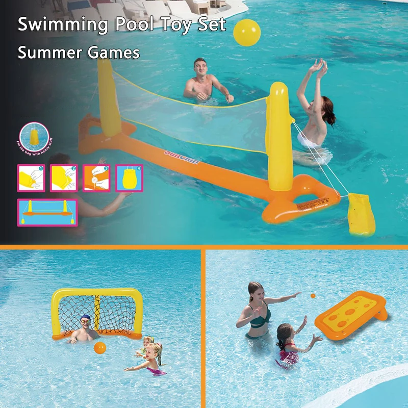 حمامات السباحة الصيفية ألعاب قابلة للنفخ لعب المياه تعويم الكرة الطائرة كرة القدم الدائري إرم حمامات السباحة اكسسوارات الشاطئ ألعاب رياضية للحفلات