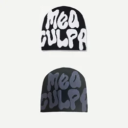 2023New Hot Sell Fasion Y2K Hat Women Men Paragraph Quality 2PCS Cap Mea Culpa Warm Fashion Hundred Take Cold Cap for Women Hats