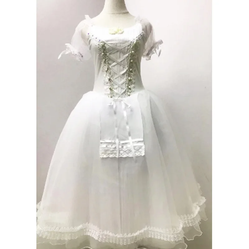 

White Snow Soft Giselle Ballet Long Dresses With Apron For Competition,Fairy Ballerina Dress For Girls Balet Tutu Drop Ship