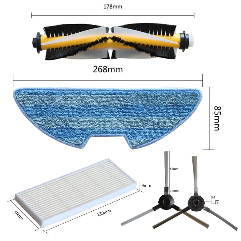 Main Side Brush Filter Mop Cloth Kit For ICLEBO For KT-552 КТ-566 Vacuum Cleaner Replacement Robot Sweeper Spare Part