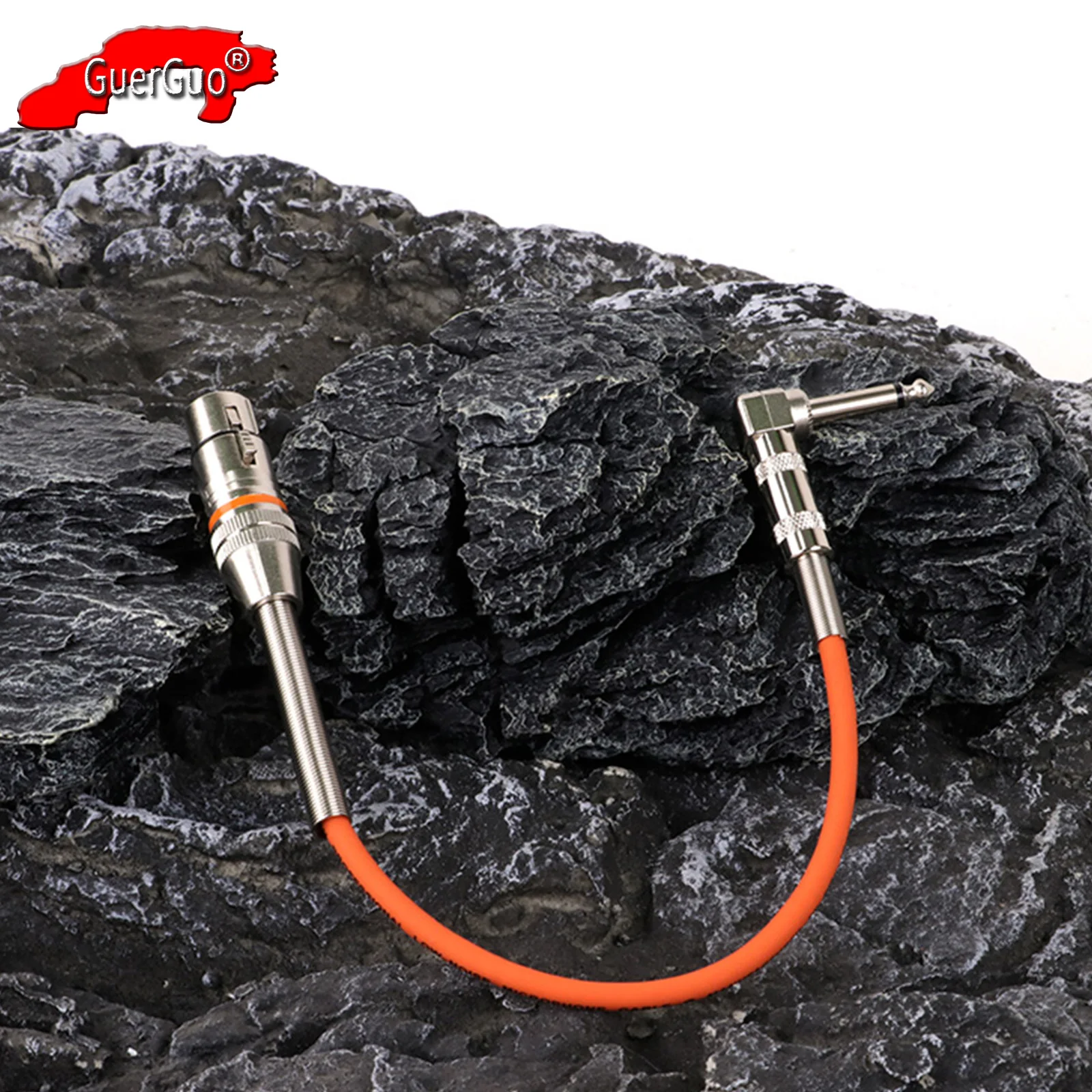 Right Angle 6.35mm to XLR Unbalanced MIC Cable,3Pin XLR Female to 1/4 Inch TS Mono Jack Audio Extension Cord for Guitar Mixer