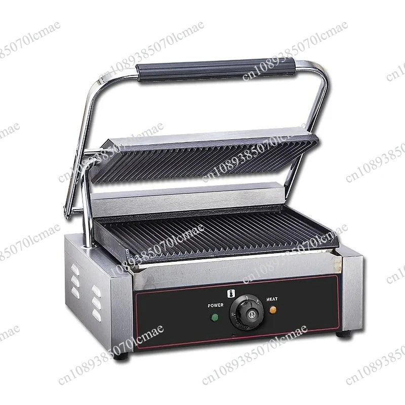 Commercial Single Pressing Plate Electric Panini Grill Professional Panini Press Grill Sandwich Electric Commercial with groove