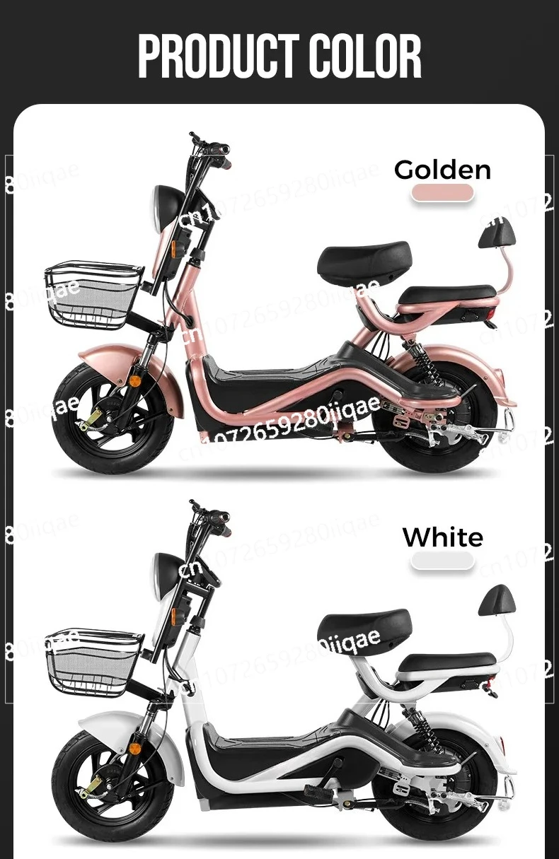 Two Wheels Electric Bike 48v 70km Two-wheeled Electric Vehicle Adult Small Electric Bicycle Double