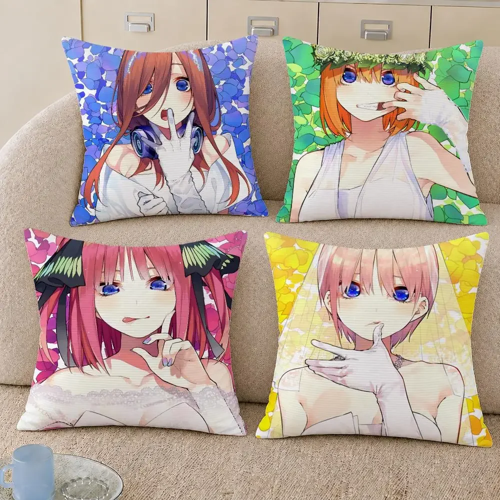 Anime The Quintessential Quintuplets TQQ Cushion Cover Decorative Pillowcase Soft Short Plush Cozy Durable Sofa Home Decor Items