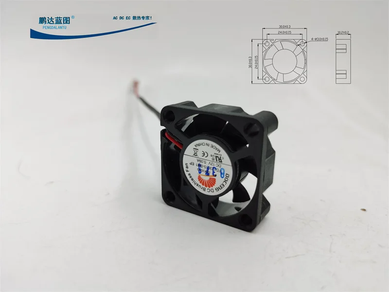 New 3010 DC Brushless 12v0.09a Graphics Card 3cm Miniature 30 * 10mm Cooling Fan30*30*10MM