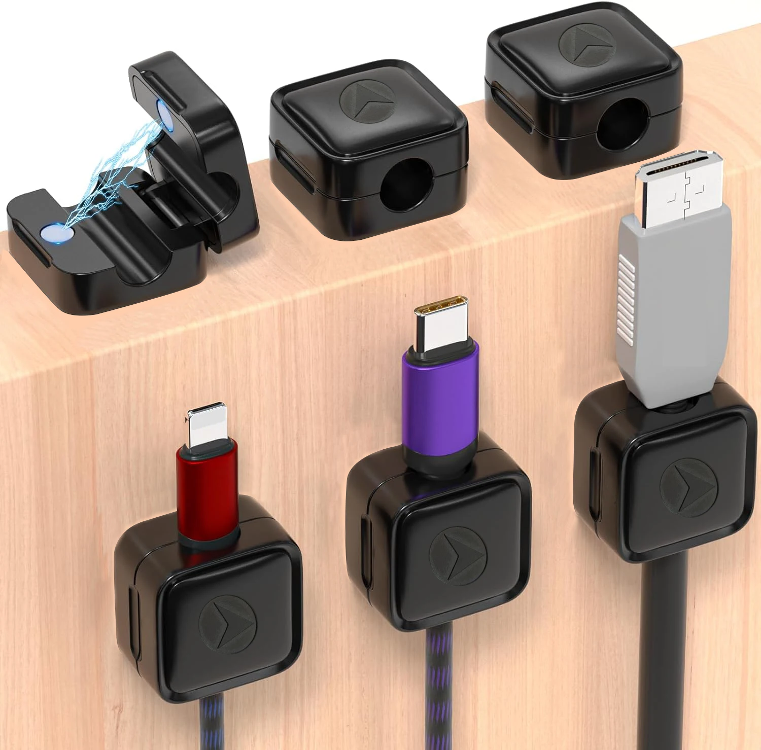 Magnetic Phone Cable Manager Clips Adjustable Cable Storage Cord Holder Desk Cable Management Wire Keeper Cable Organizer Buckle