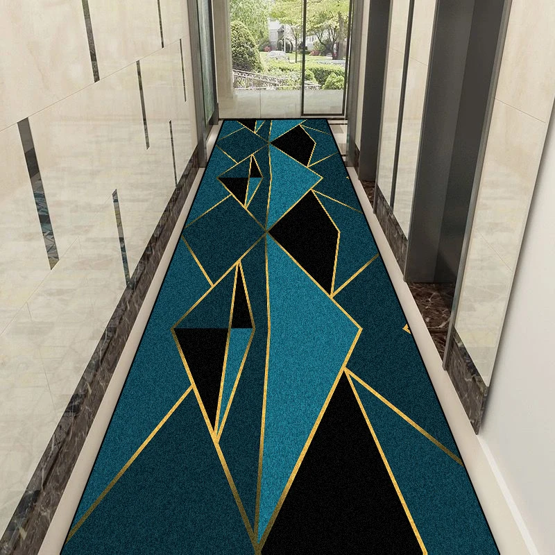 Nordic Modern Villa Long Corridor Carpet Kitchen Doorway Hall Passageway Rugs Non-slip Washable Stairway Floor Mat Customizable