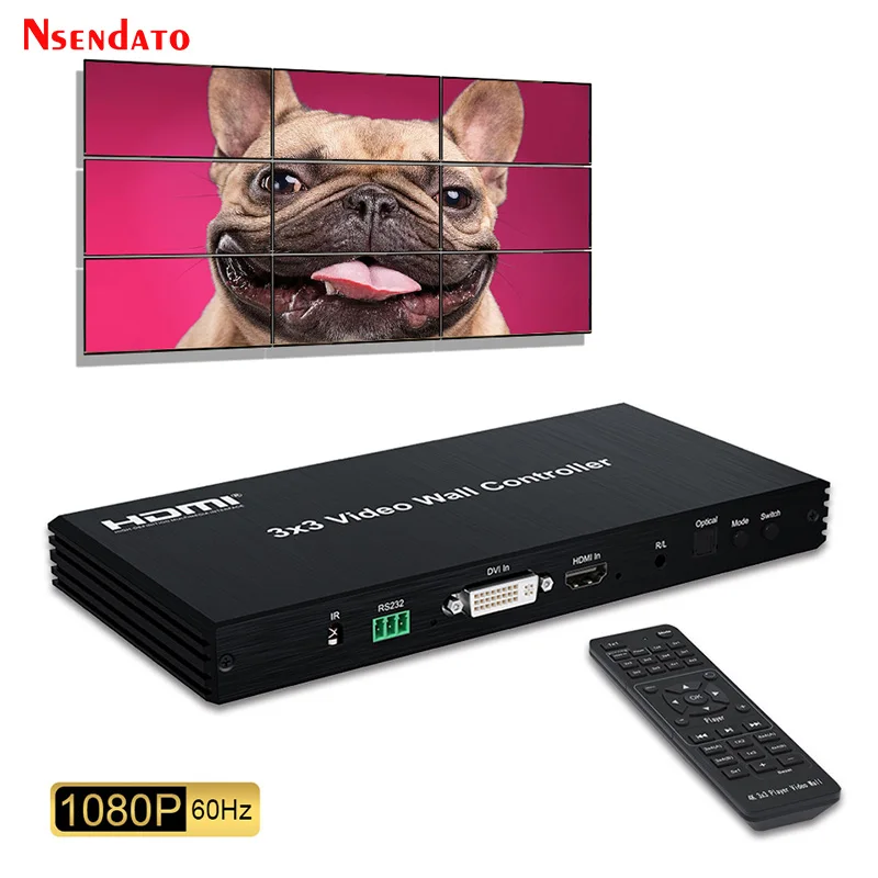 Controlador de pared de vídeo HDMI TV 3x3 2x2 2x3 3x2 2x4 4x2 5x1 6x1 9 pantalla de vídeo HDMI TV procesador de costura de pared de vídeo empalmador