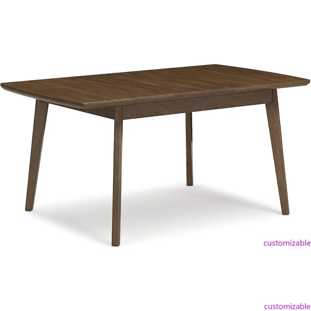 طاولة طعام مستطيلة باللون البني التقليدي من أشلي لينكوت مع وصلة تخزين ذاتية لـ 6 ضيوف
