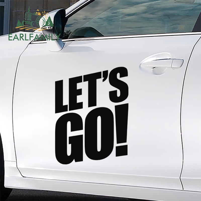 

EARLFAMILY 43 см наклейка на автомобиль Let's Go Graffiti, наклейки на багажник, для маскировки царапин, простые, практичные, водонепроницаемые, декоративные граффити-наклейки