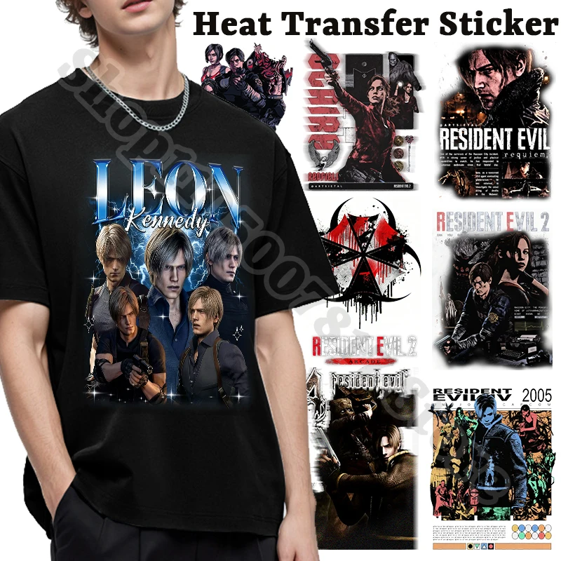 Anime Heat Transfer Sticker Residents Evils Iron on Patches Fashion Clothes Appliques DIY Decal T-shirt Decor Stickers Gift 2026