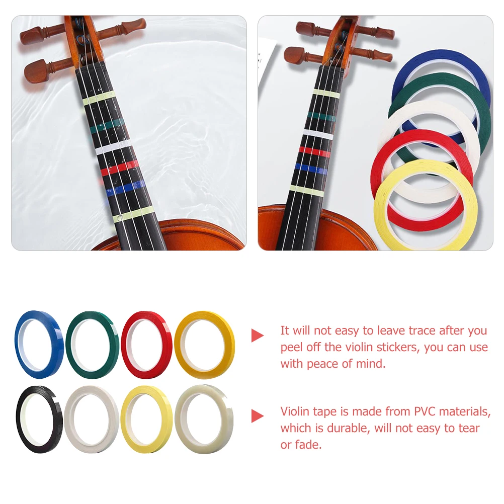

8Pcs Violin Fingerboard Tapes No Trace After Removal Fretboard Note Stickers for Professional Violin Tape Fretboard Stickers