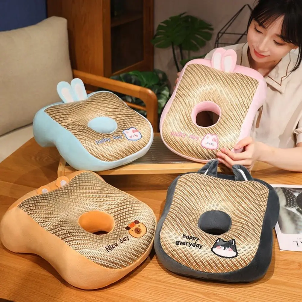 

Cool Mat Summer Nap Pillow Hollow Breathable Capybara Office Plush Pillow Stuffed Double-sided Cute Animal Neck Pillow Home Use