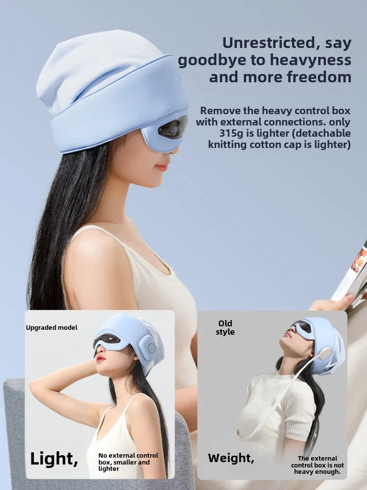 Head Massager Sleeping Instrument Scalp Cervical Eye Hot Compress Massager Sleeping Cap Birthday Gift