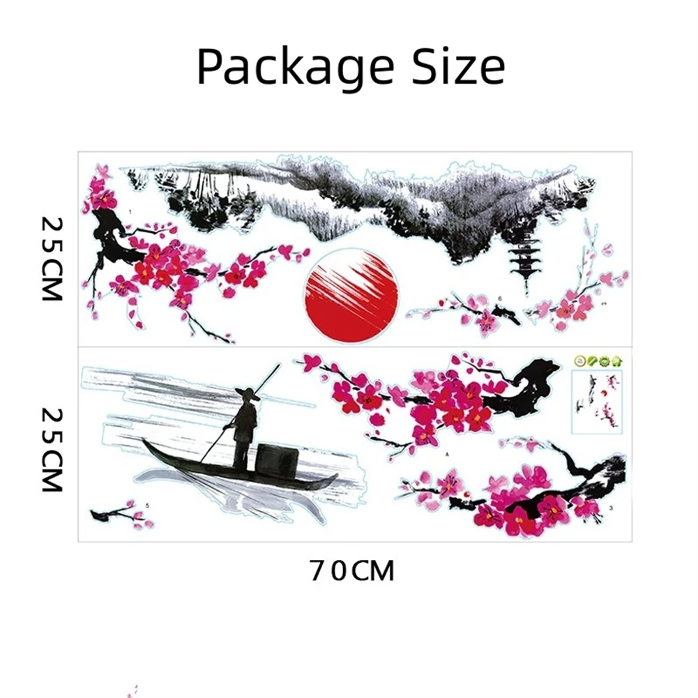 Personalize Your Space with for plum Flower Wall Decals in Chinese Style for ideal for Living Room Study Bedroom Decoration
